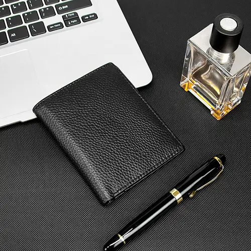  Slim RFID-Blocking Leather Card Holder Wallet